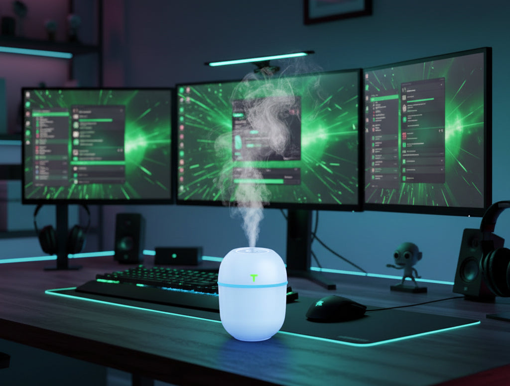 Colorful Cool Mini Humidifier, USB Personal Desktop Humidifier for Car, Office Room, Bedroom,Etc. Auto Shut-Off, 2 Mist Modes, Super Quiet. (White)